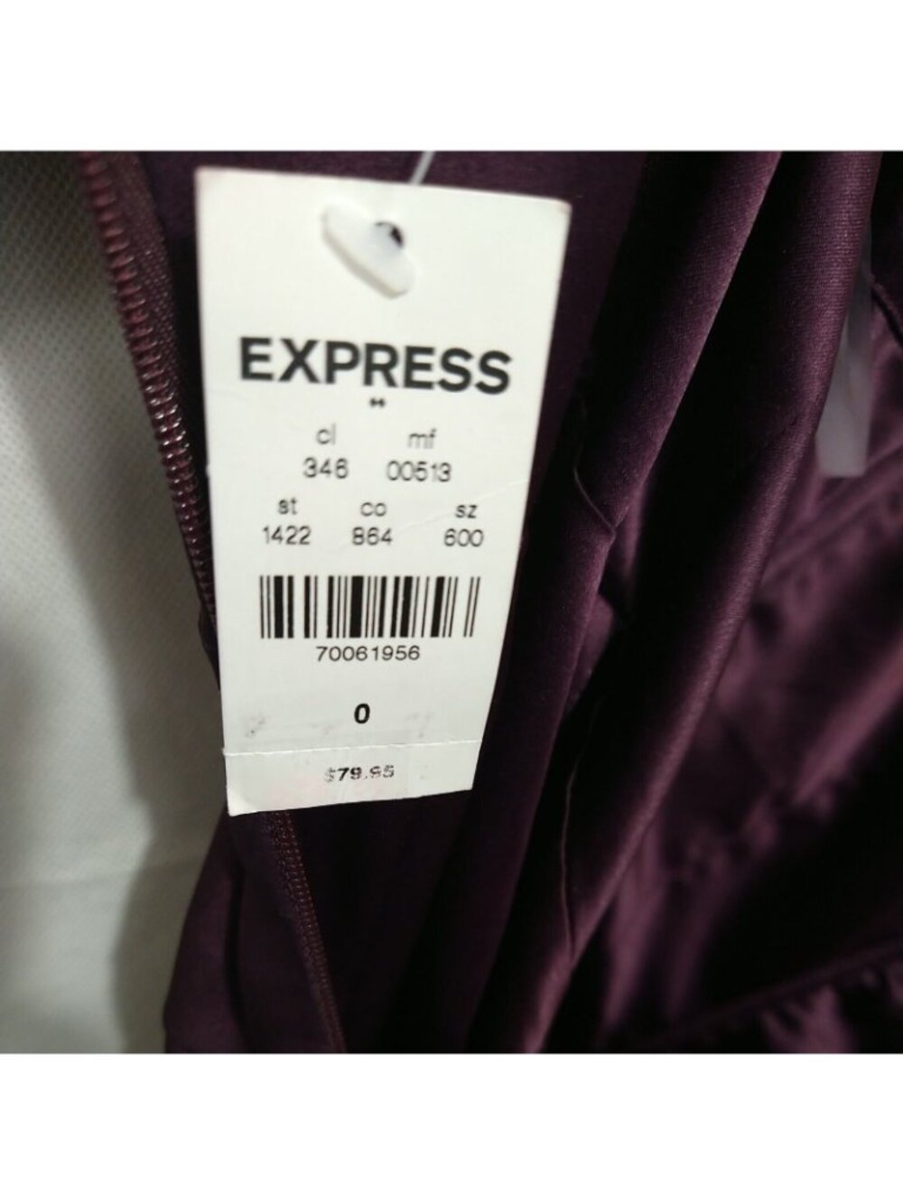 Express Strapless Mini Sheath Dress Cocktail Party Women Size 0 Purple/Red NEW - Picture 7 of 8